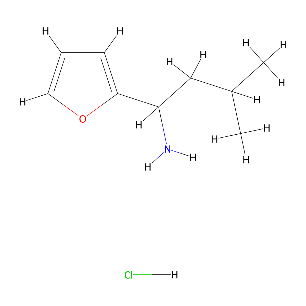 1-(Furan-2-yl)-3-methylbutan-1-amine hydrochloride molecular structure, CAS 1864072-71-8