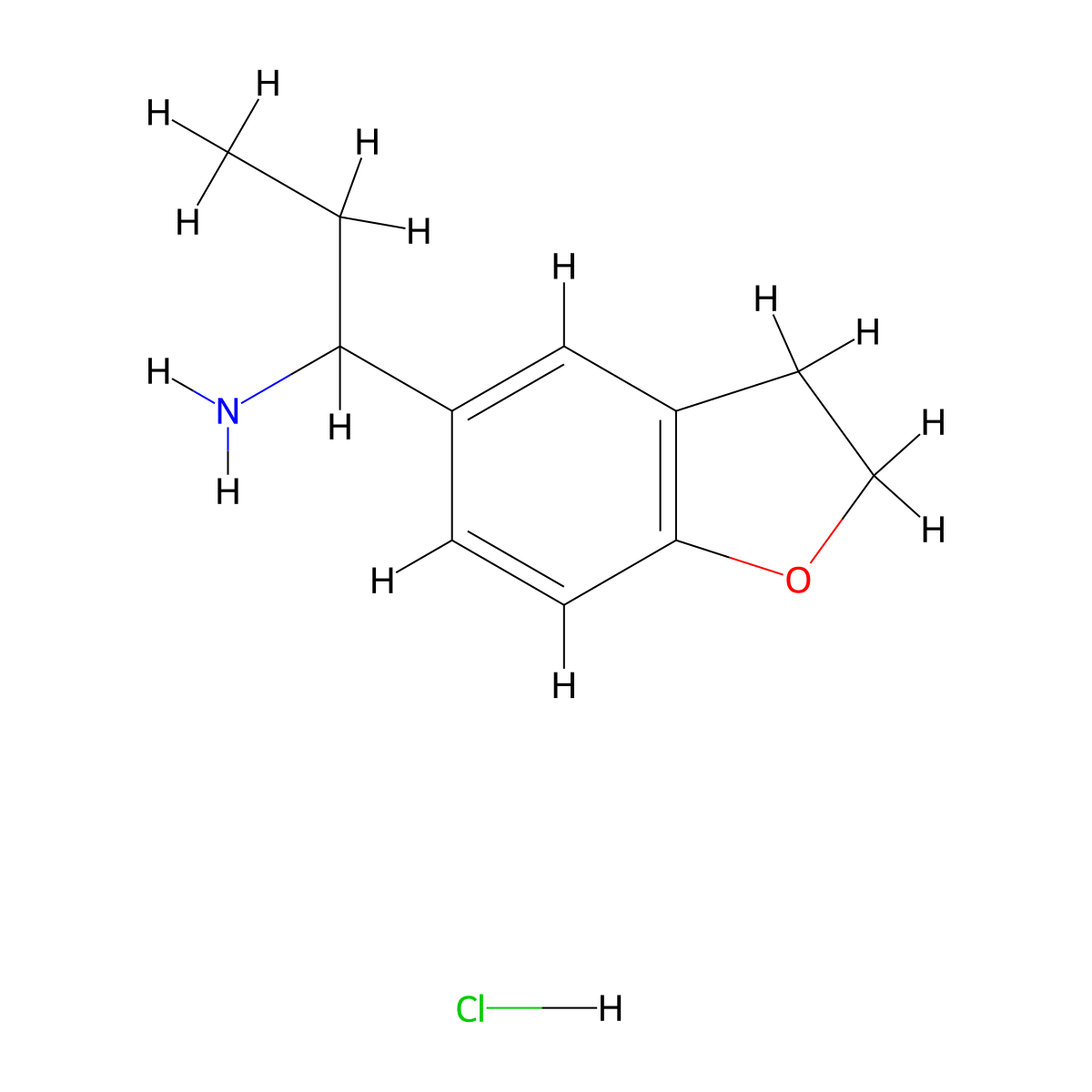 1-(2,3-Dihydrobenzofuran-5-yl)propan-1-amine hydrochloride molecular structure, CAS 1864072-91-2