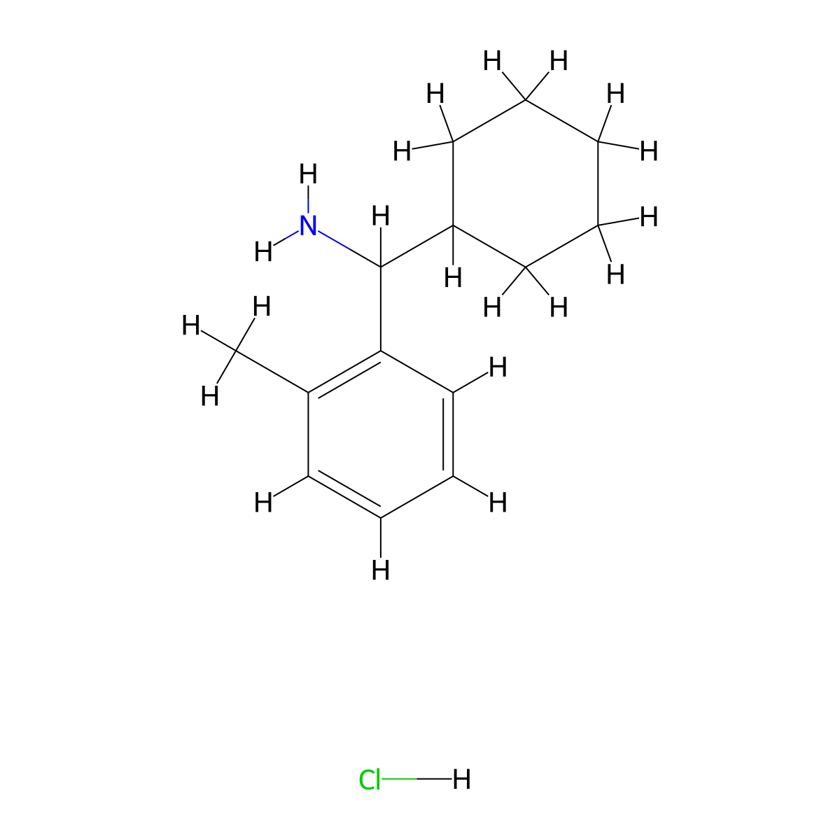 Cyclohexyl(o-tolyl)methanamine hydrochloride molecular structure, CAS 1864072-94-5
