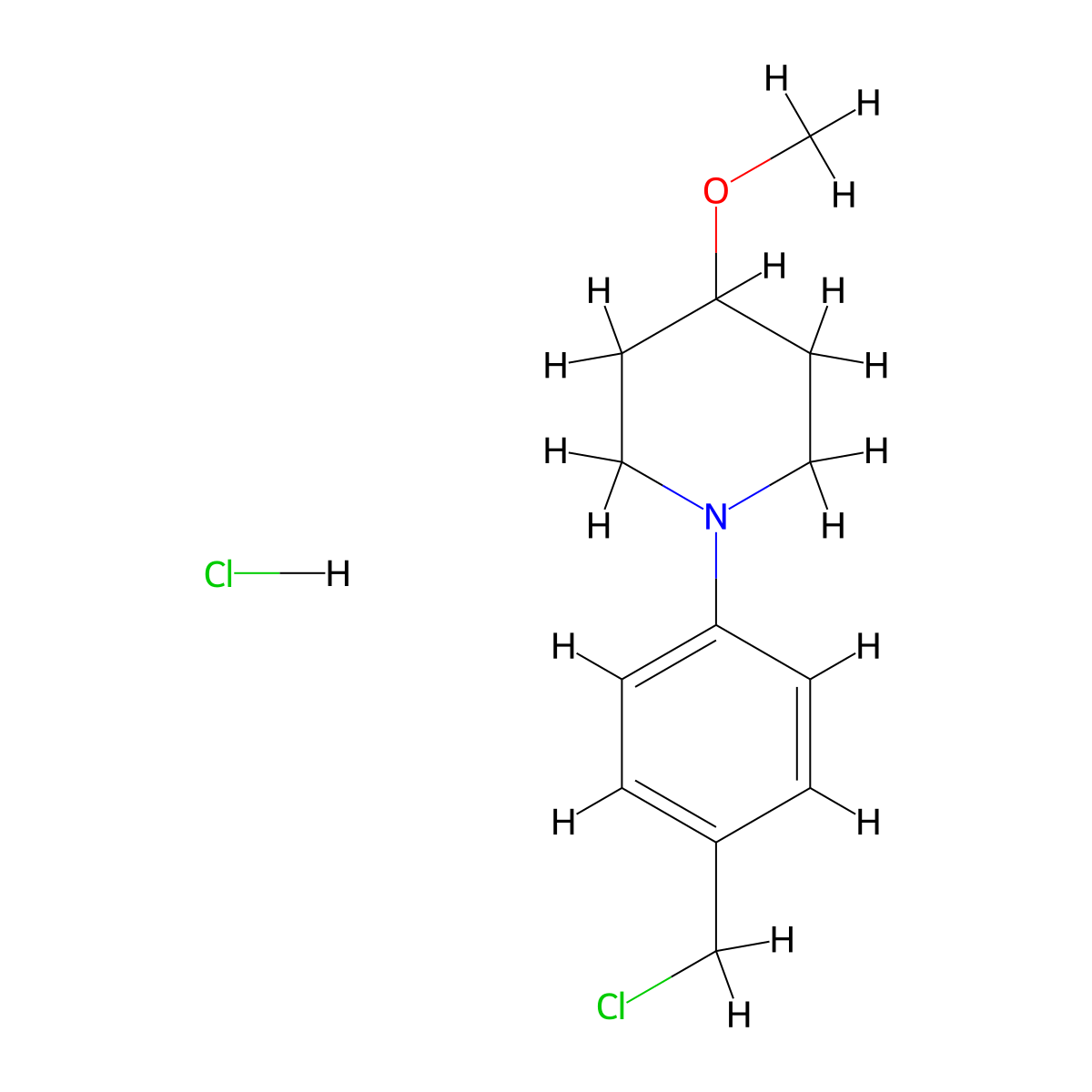 1-[4-(Chloromethyl)phenyl]-4-methoxypiperidine hydrochloride molecular structure, CAS 1864073-04-0