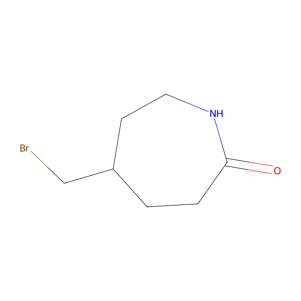 5-(Bromomethyl)azepan-2-one molecular structure, CAS 1864073-13-1