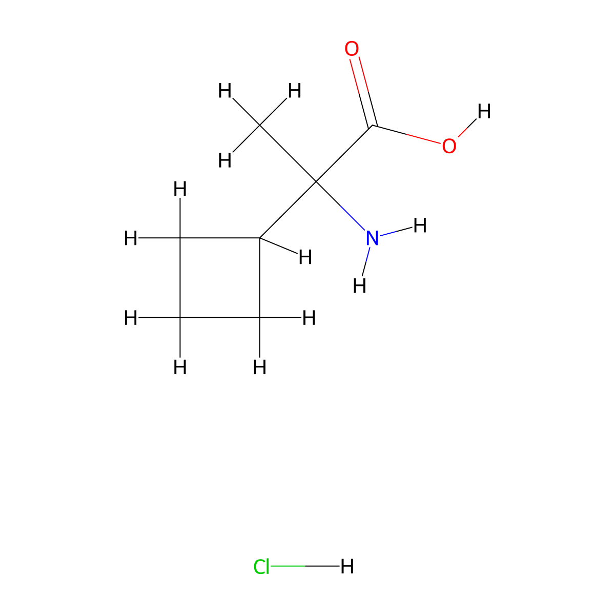 2-Amino-2-cyclobutylpropanoic acid hydrochloride molecular structure, CAS 1864073-16-4