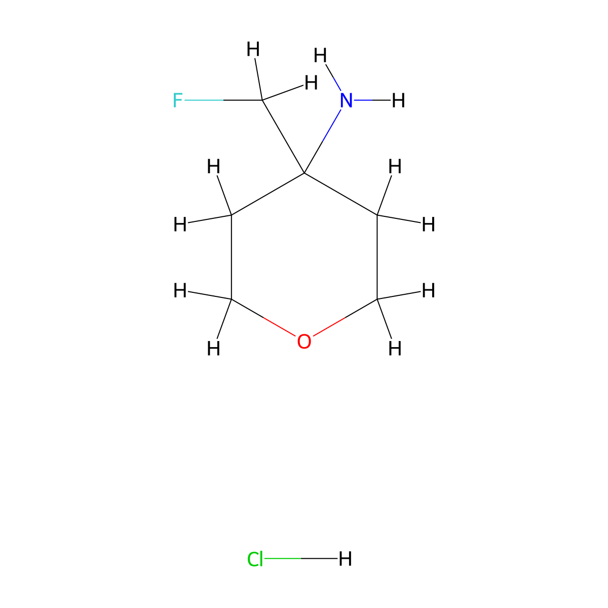 4-(Fluoromethyl)oxan-4-amine hydrochloride molecular structure, CAS 1864073-18-6