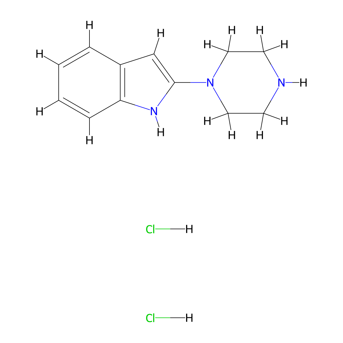 2-(piperazin-1-yl)-1H-indole dihydrochloride molecular structure, CAS 1864073-22-2