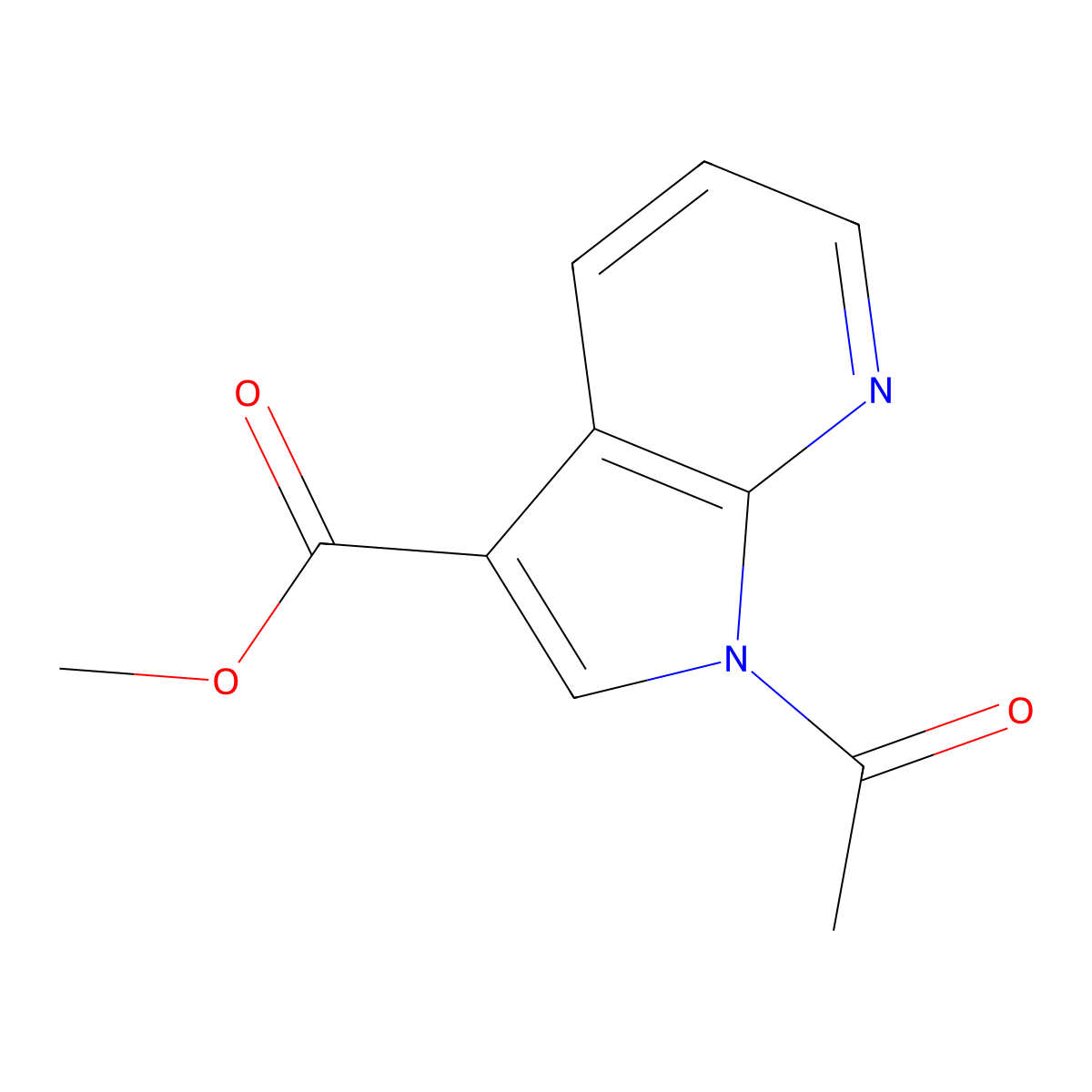 methyl 1-acetyl-1H-pyrrolo[2,3-b]pyridine-3-carboxylate molecular structure, CAS 1864073-23-3