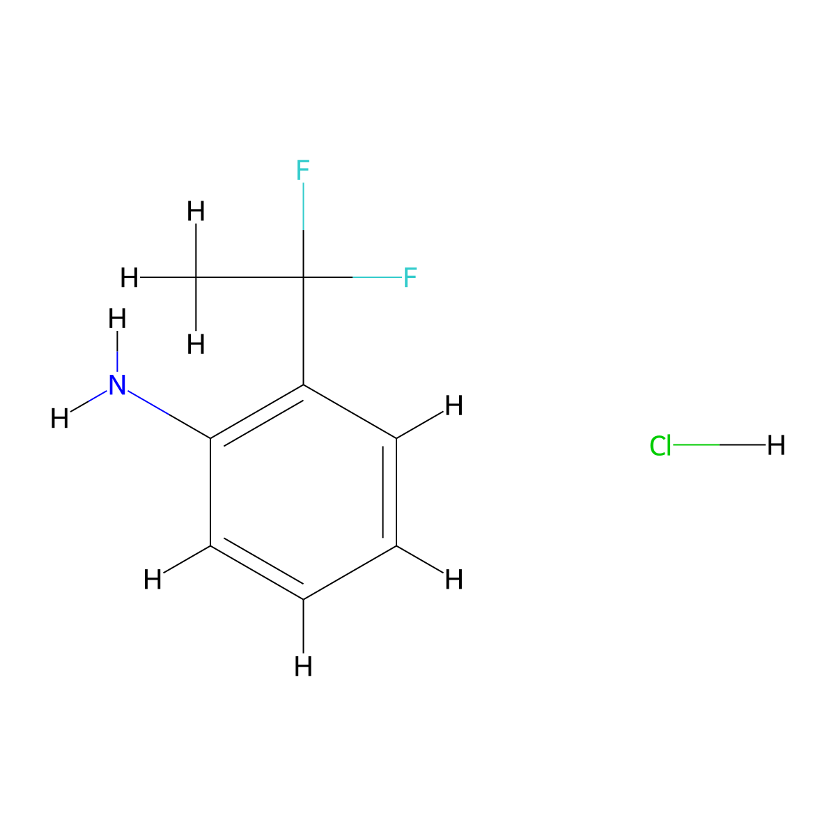 2-(1,1-Difluoroethyl)aniline hydrochloride molecular structure, CAS 1864073-26-6