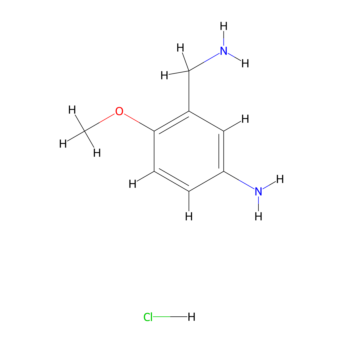 3-(Aminomethyl)-4-methoxyaniline hydrochloride molecular structure, CAS 1864073-28-8