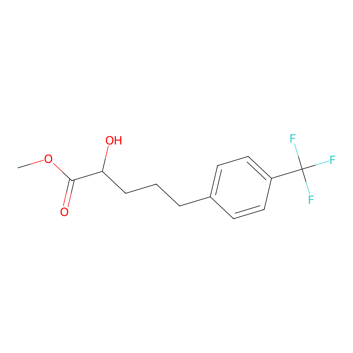 Methyl 2-hydroxy-5-[4-(trifluoromethyl)phenyl]pentanoate molecular structure, CAS 1864073-37-9