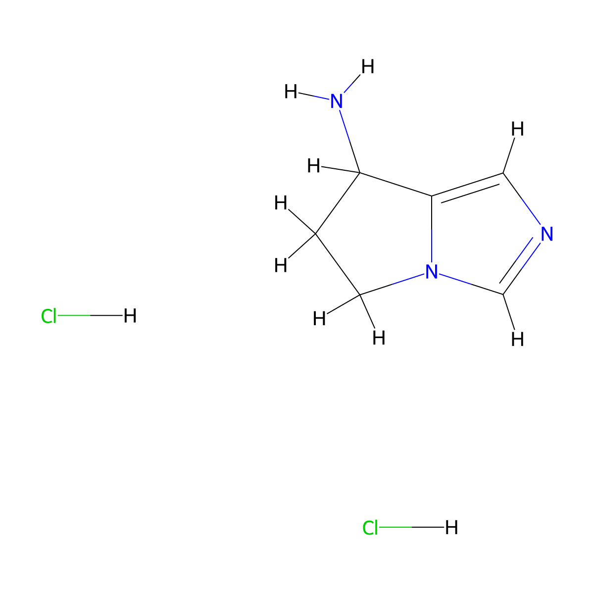 5H,6H,7H-pyrrolo[1,2-c]imidazol-7-amine dihydrochloride molecular structure, CAS 1864073-39-1