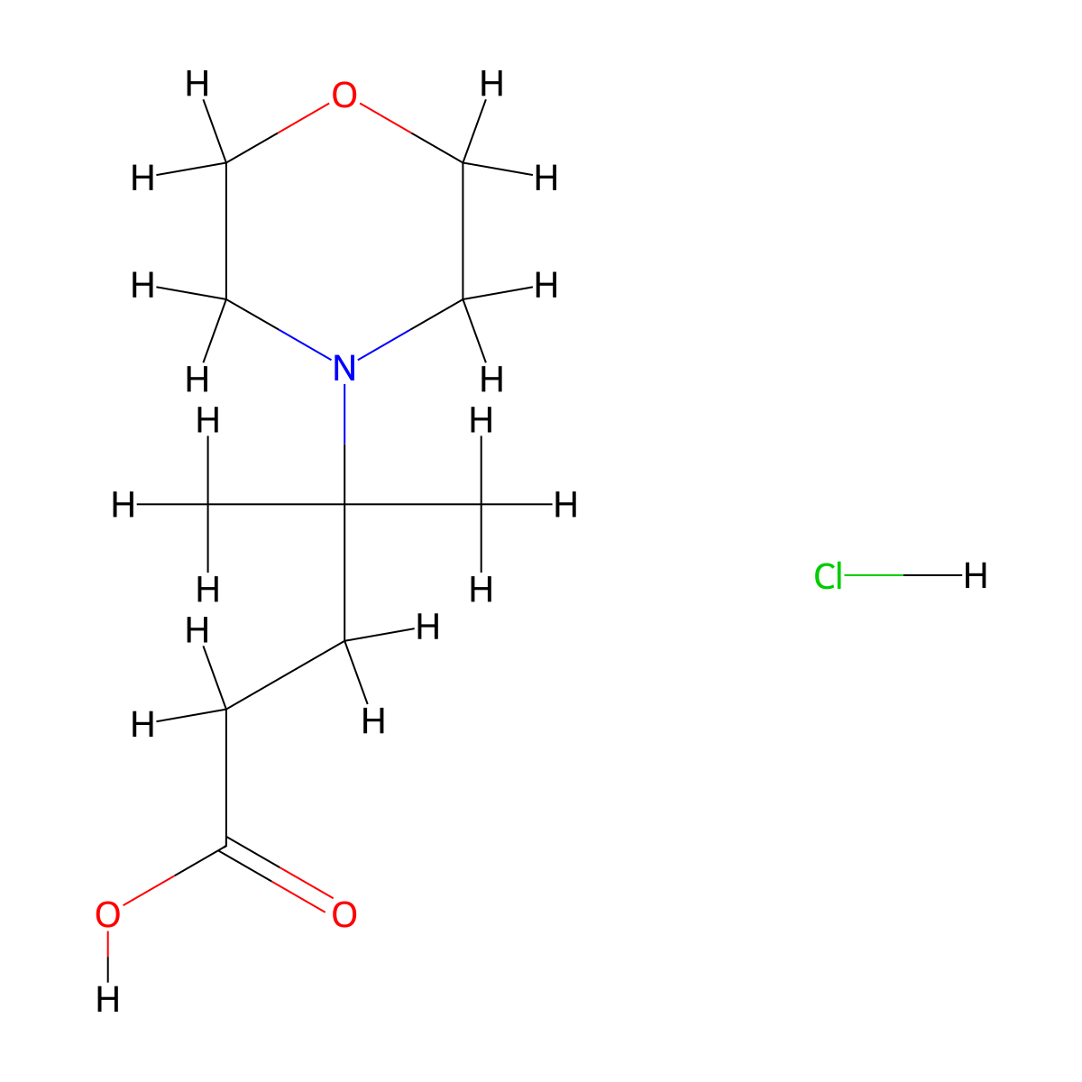 4-Methyl-4-(morpholin-4-yl)pentanoic acid hydrochloride molecular structure, CAS 1864073-41-5