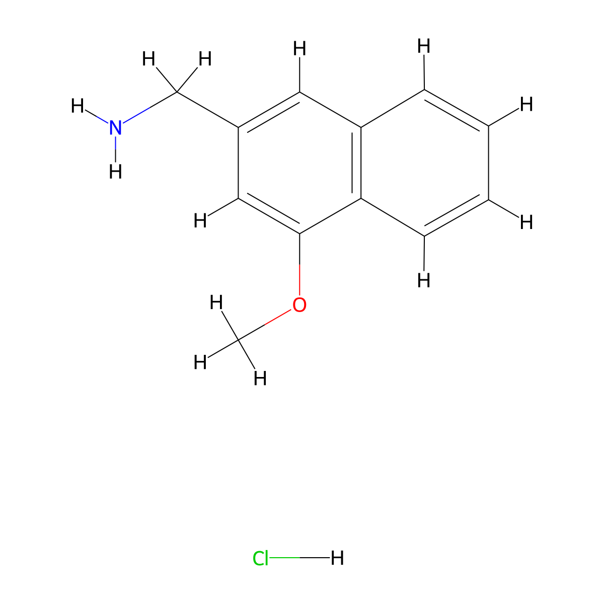 (4-Methoxynaphthalen-2-yl)methanamine hydrochloride molecular structure, CAS 1864073-43-7