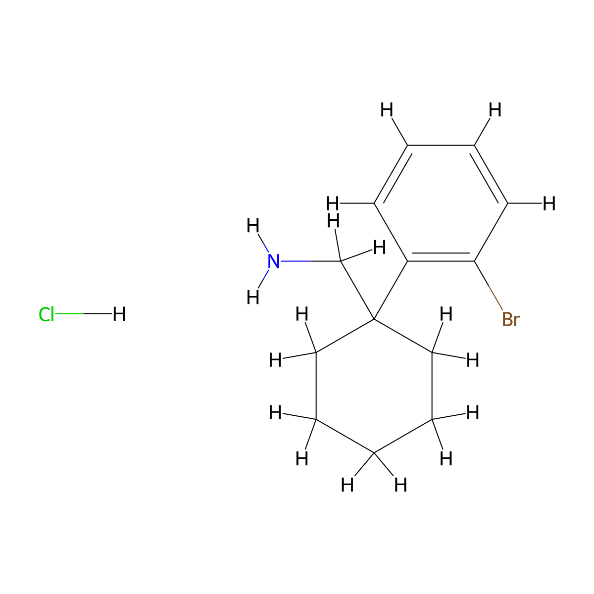 [1-(2-Bromophenyl)cyclohexyl]methanamine hydrochloride molecular structure, CAS 1864073-45-9