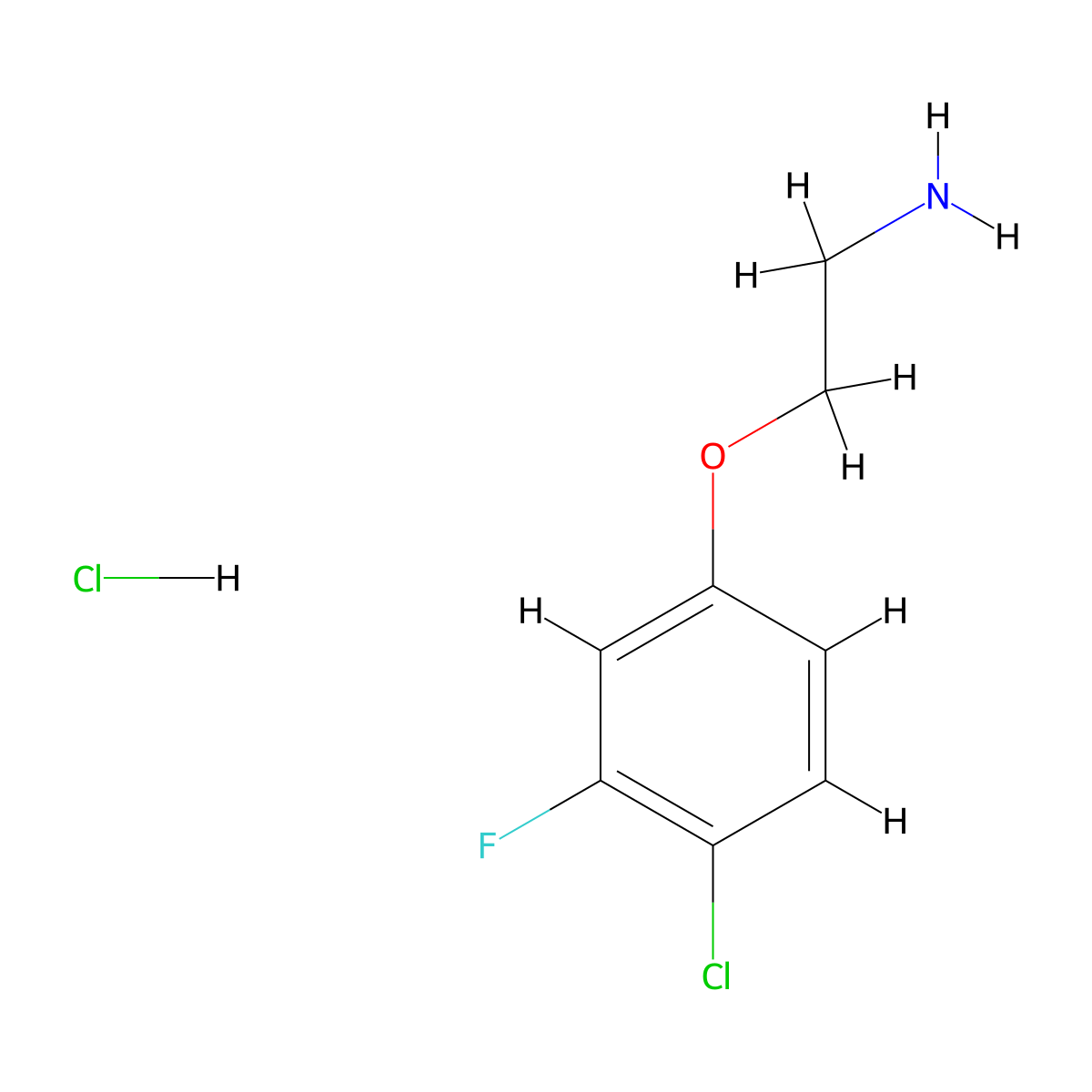 2-(4-Chloro-3-fluorophenoxy)ethan-1-amine hydrochloride molecular structure, CAS 1864073-51-7