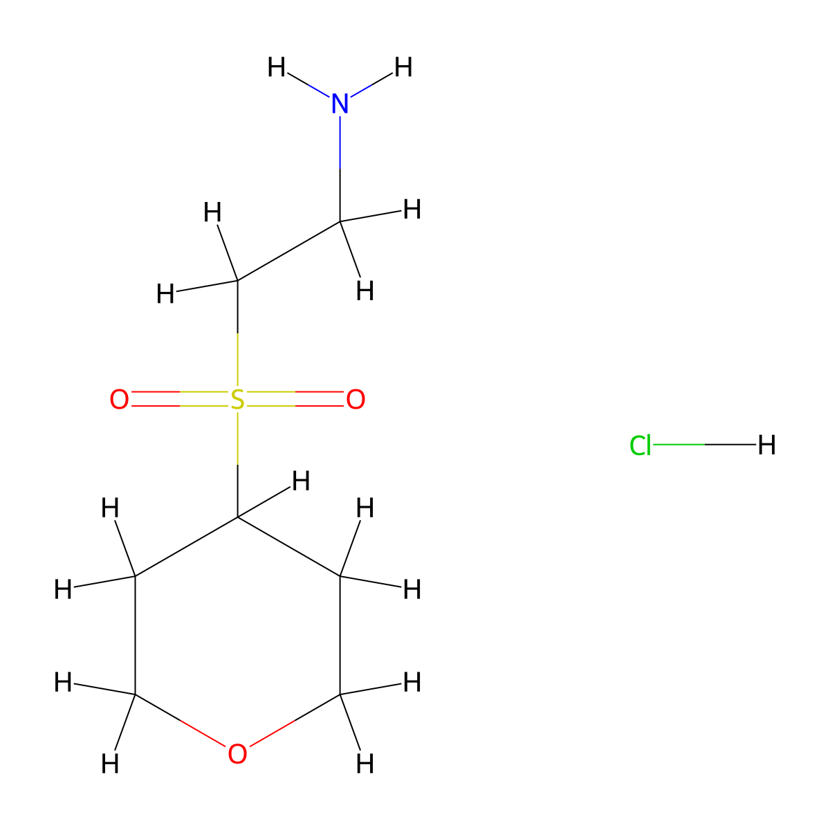 2-(Oxane-4-sulfonyl)ethan-1-amine hydrochloride molecular structure, CAS 1864073-53-9