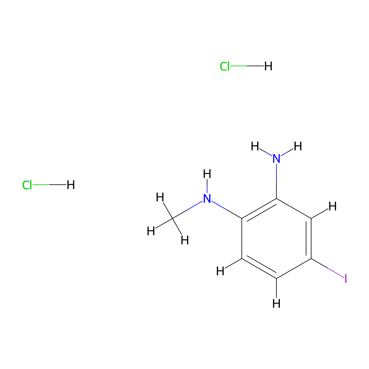 4-iodo-N1-methylbenzene-1,2-diamine dihydrochloride molecular structure, CAS 1864073-55-1