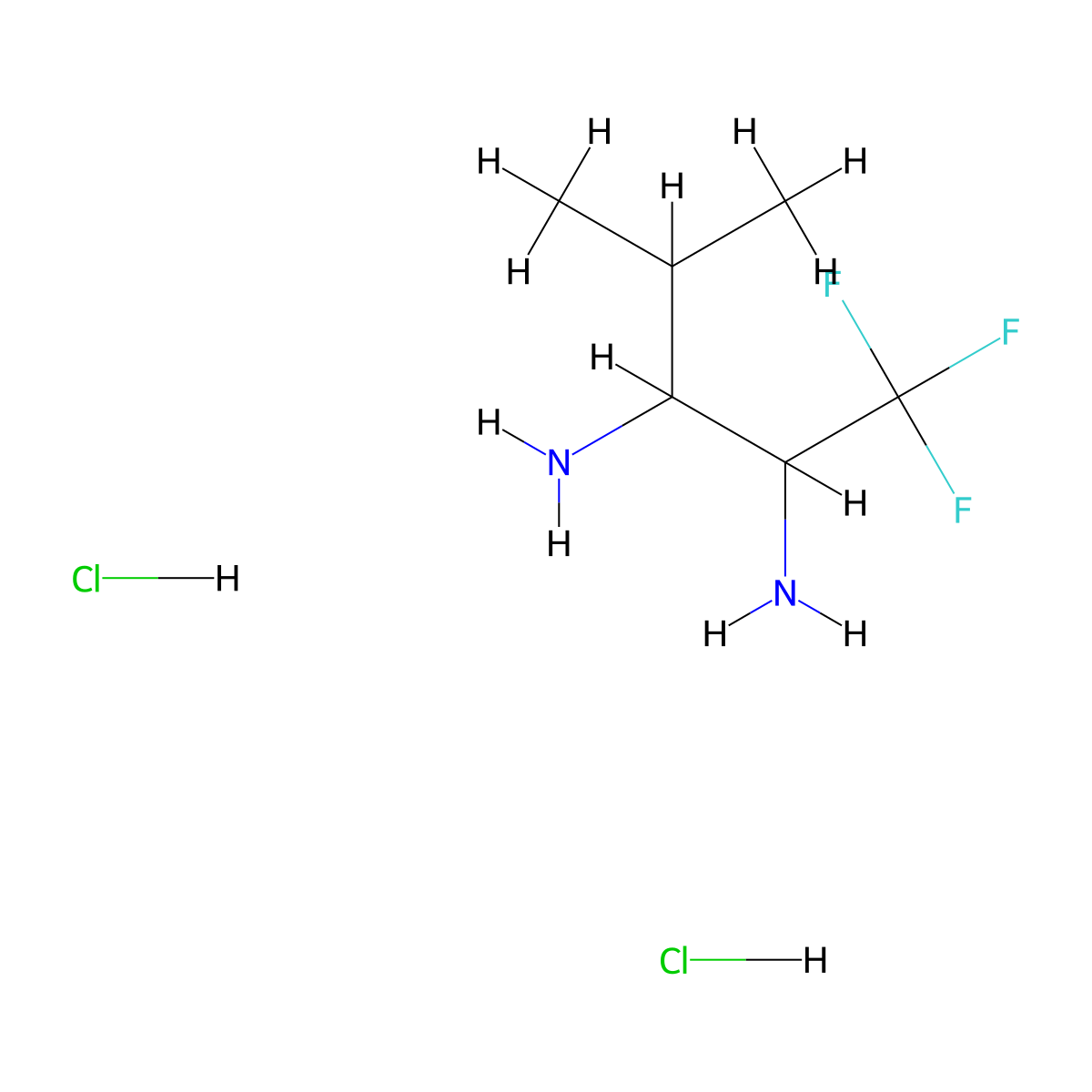 1,1,1-Trifluoro-4-methylpentane-2,3-diamine dihydrochloride molecular structure, CAS 1864073-59-5
