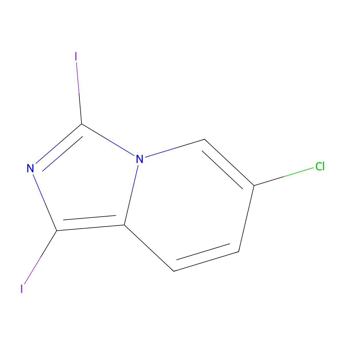 6-Chloro-1,3-diiodoimidazo[1,5-a]pyridine molecular structure, CAS 1864073-61-9