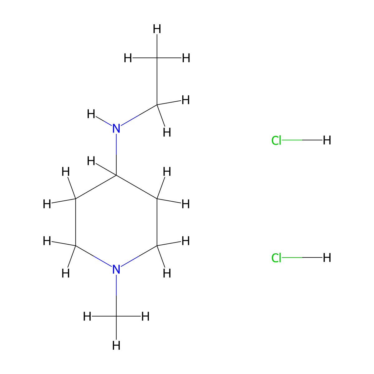 N-ethyl-1-methylpiperidin-4-amine dihydrochloride molecular structure, CAS 1864073-65-3