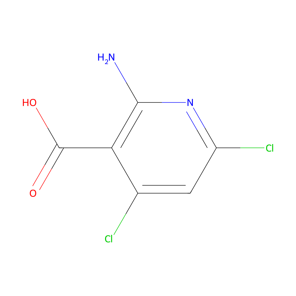 2-Amino-4,6-dichloronicotinic acid molecular structure, CAS 1864073-67-5