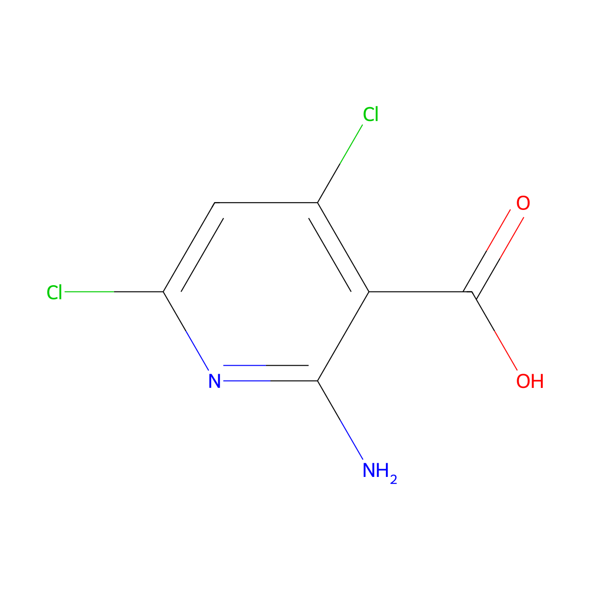 2-Amino-4,6-dichloronicotinic acid molecular structure, CAS 1864073-67-5