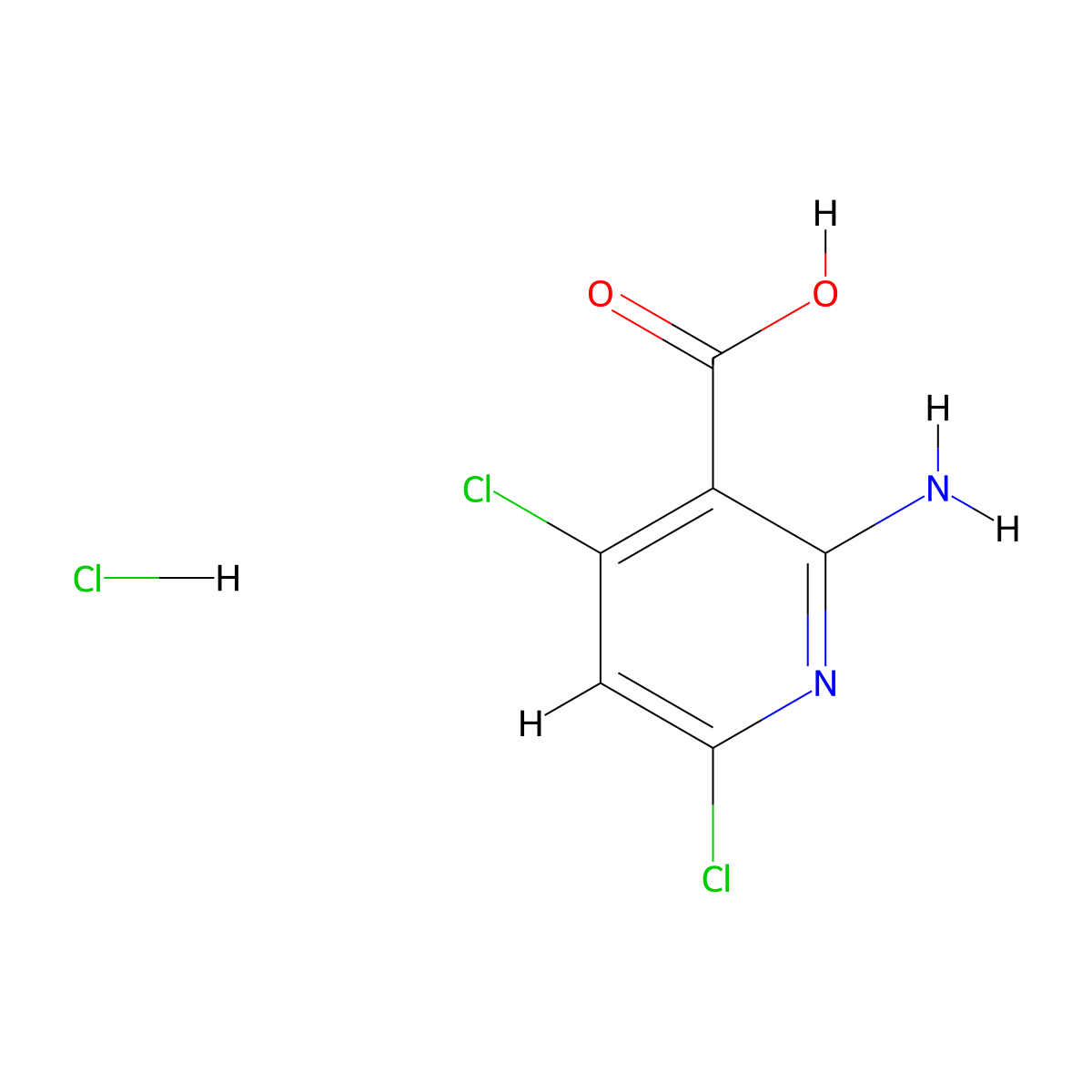 2-Amino-4,6-dichloropyridine-3-carboxylic acid hydrochloride molecular structure, CAS 1864073-68-6