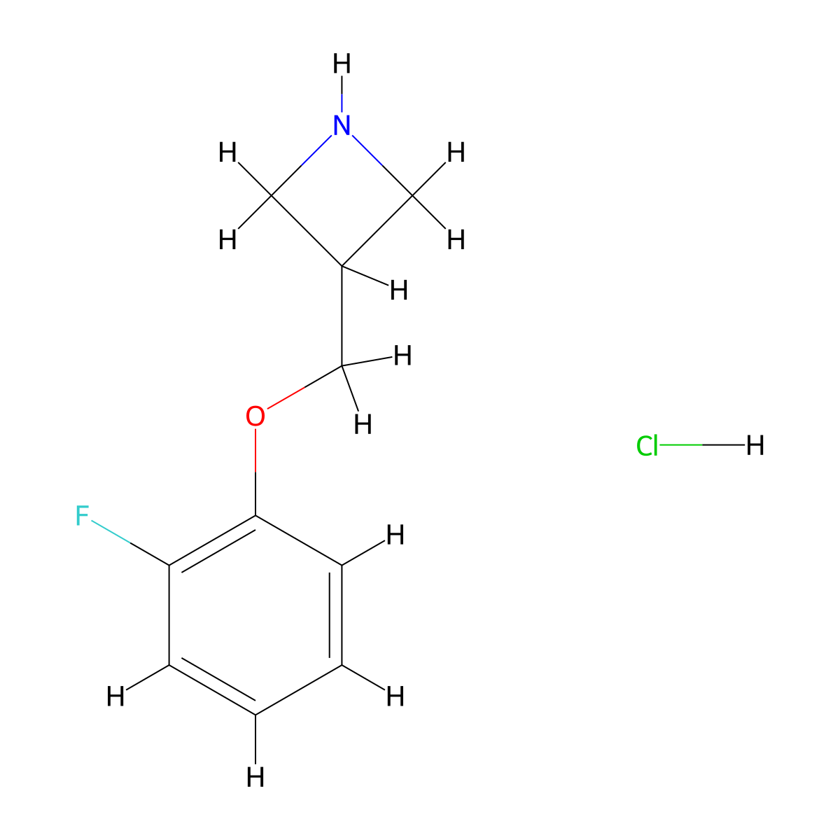 3-[(2-Fluorophenoxy)methyl]azetidine hydrochloride molecular structure, CAS 1864073-80-2