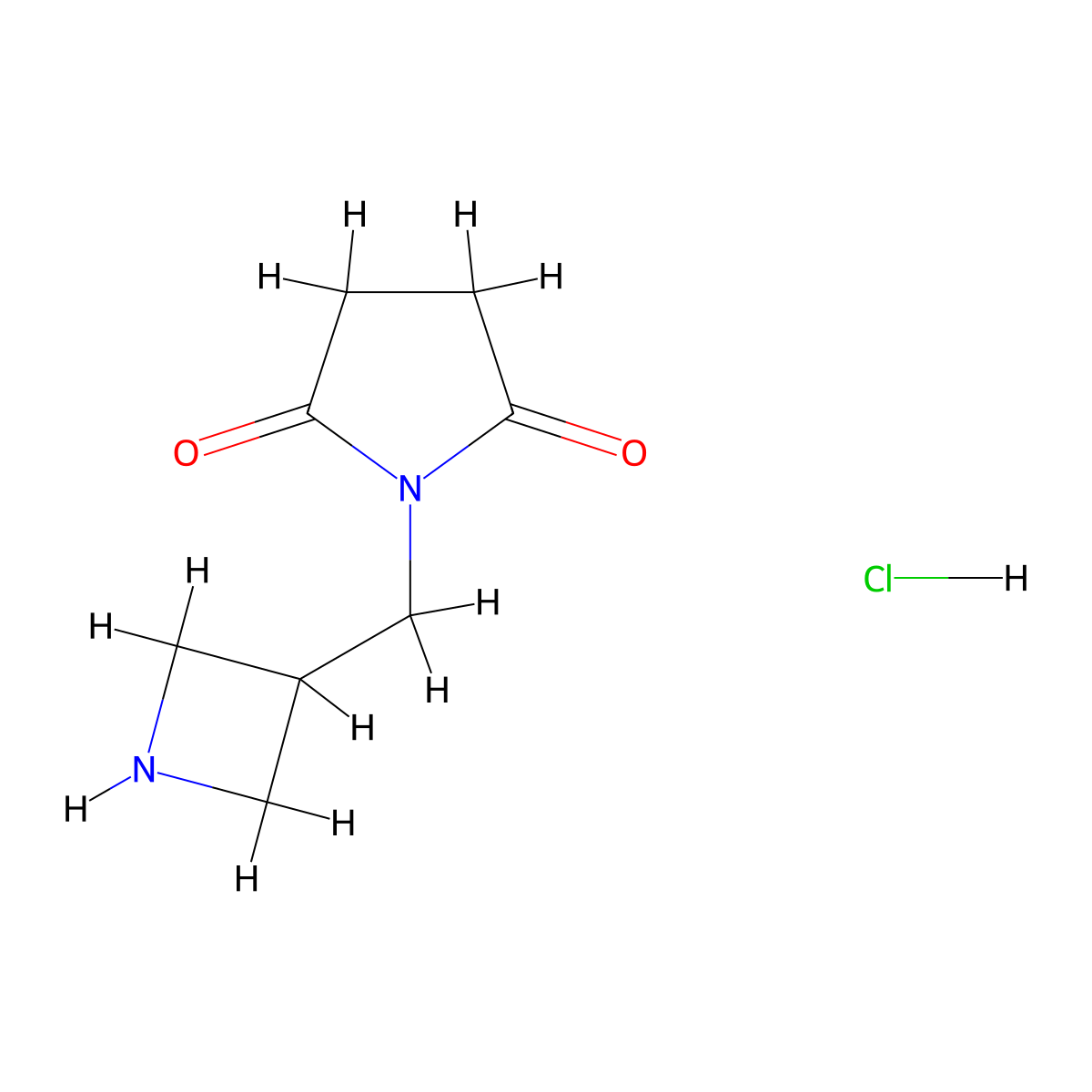 1-[(Azetidin-3-yl)methyl]pyrrolidine-2,5-dione hydrochloride molecular structure, CAS 1864073-86-8