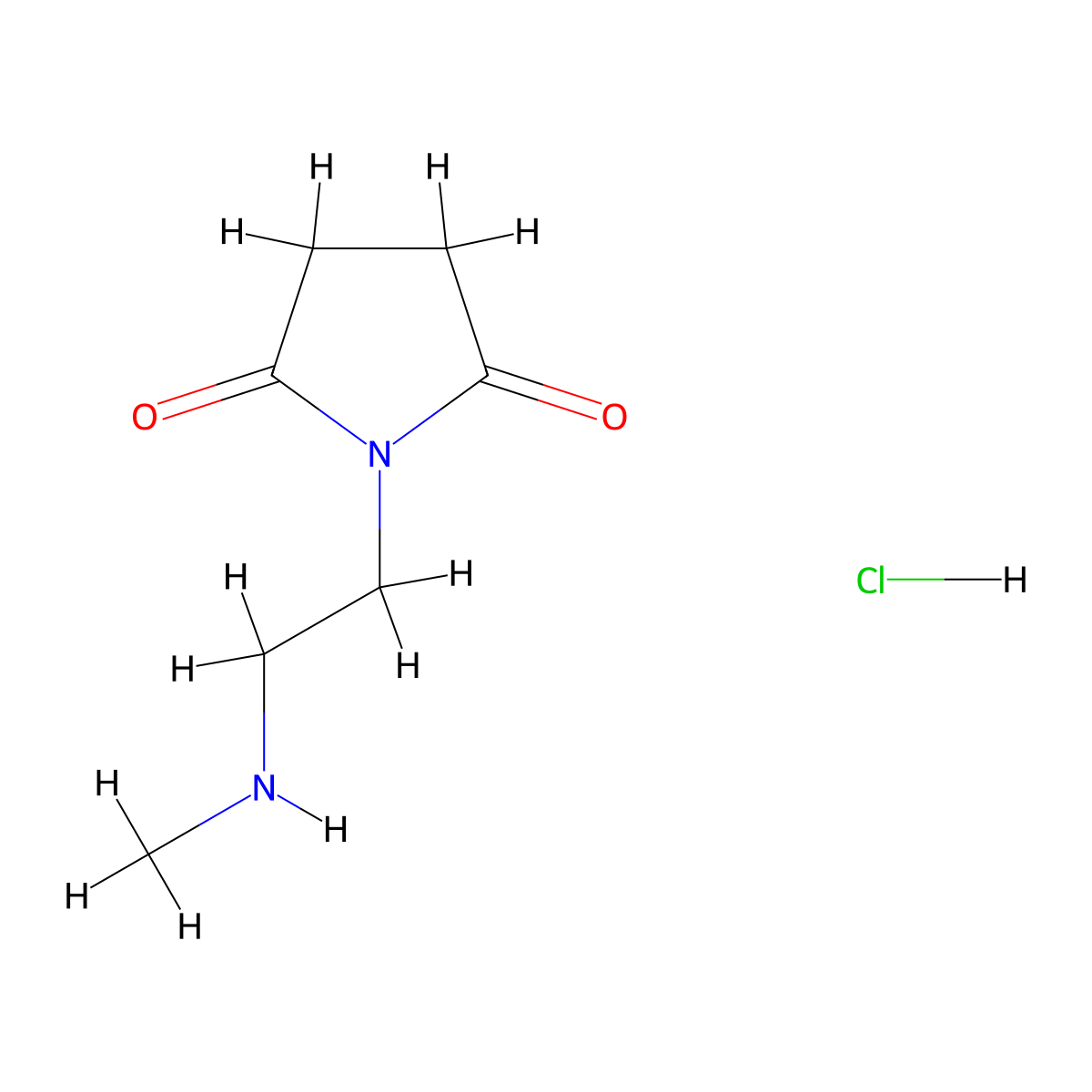 1-[2-(Methylamino)ethyl]pyrrolidine-2,5-dione hydrochloride molecular structure, CAS 1864074-00-9