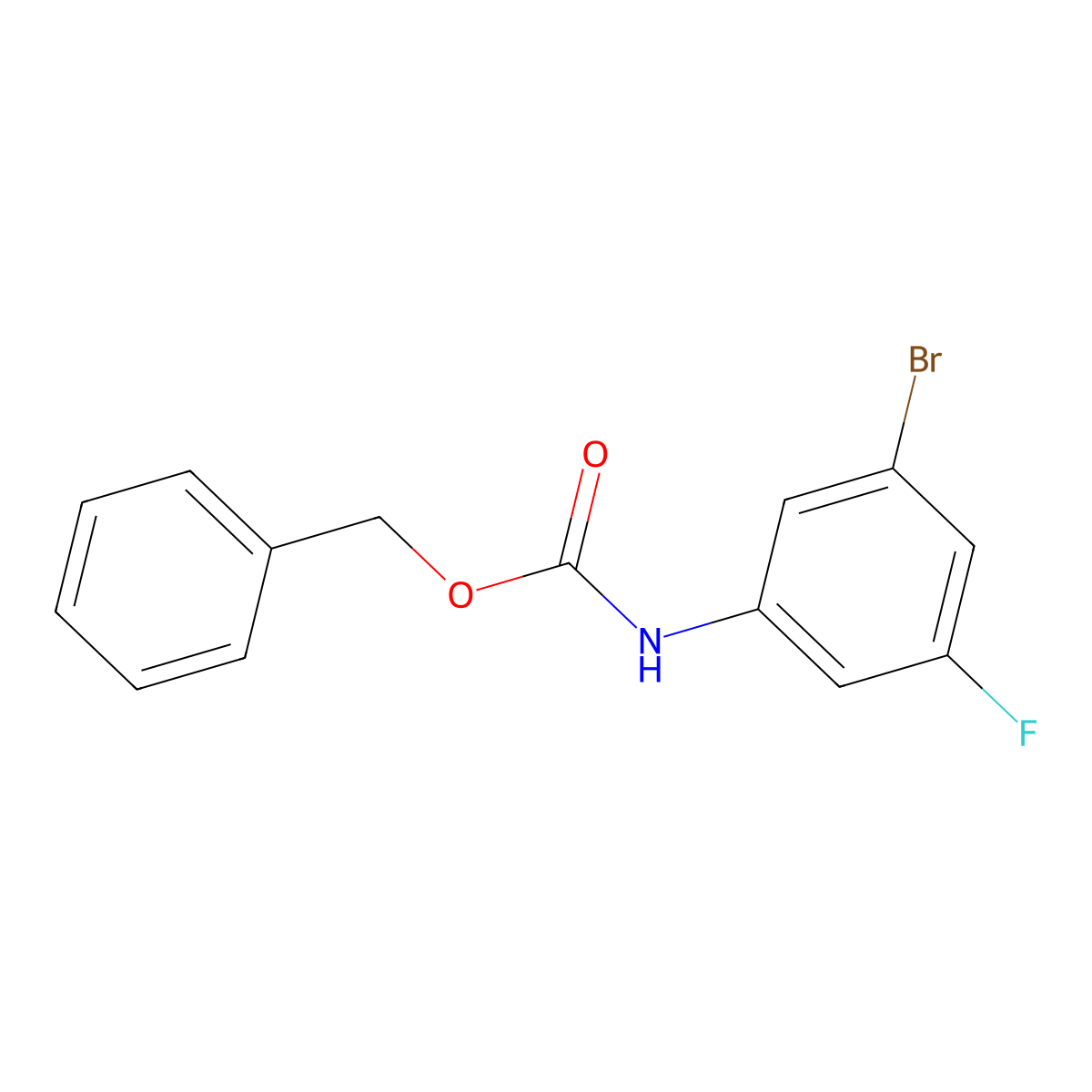Benzyl (3-bromo-5-fluorophenyl)carbamate molecular structure, CAS 1864074-04-3