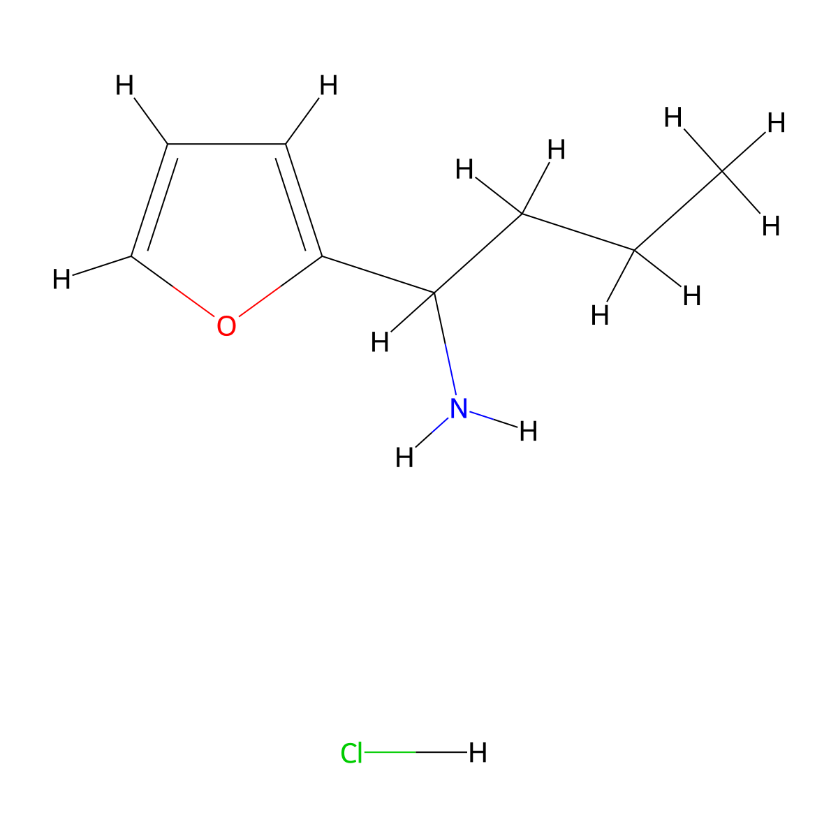 1-(Furan-2-yl)butan-1-amine hydrochloride molecular structure, CAS 1864074-40-7