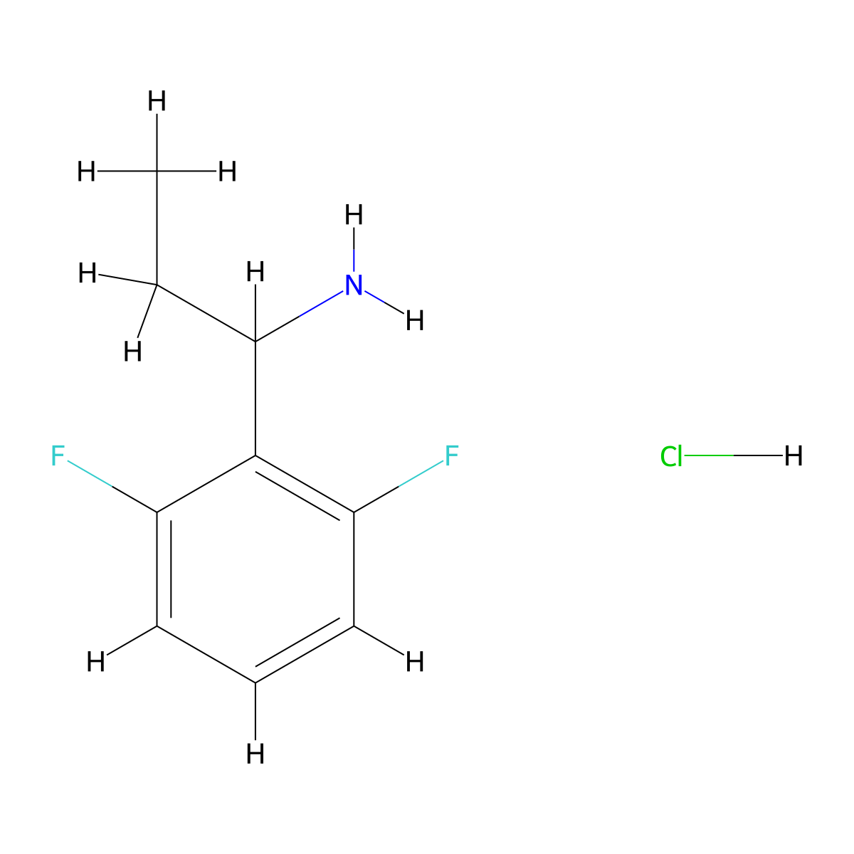 1-(2,6-Difluorophenyl)propan-1-amine hydrochloride molecular structure, CAS 1864074-51-0
