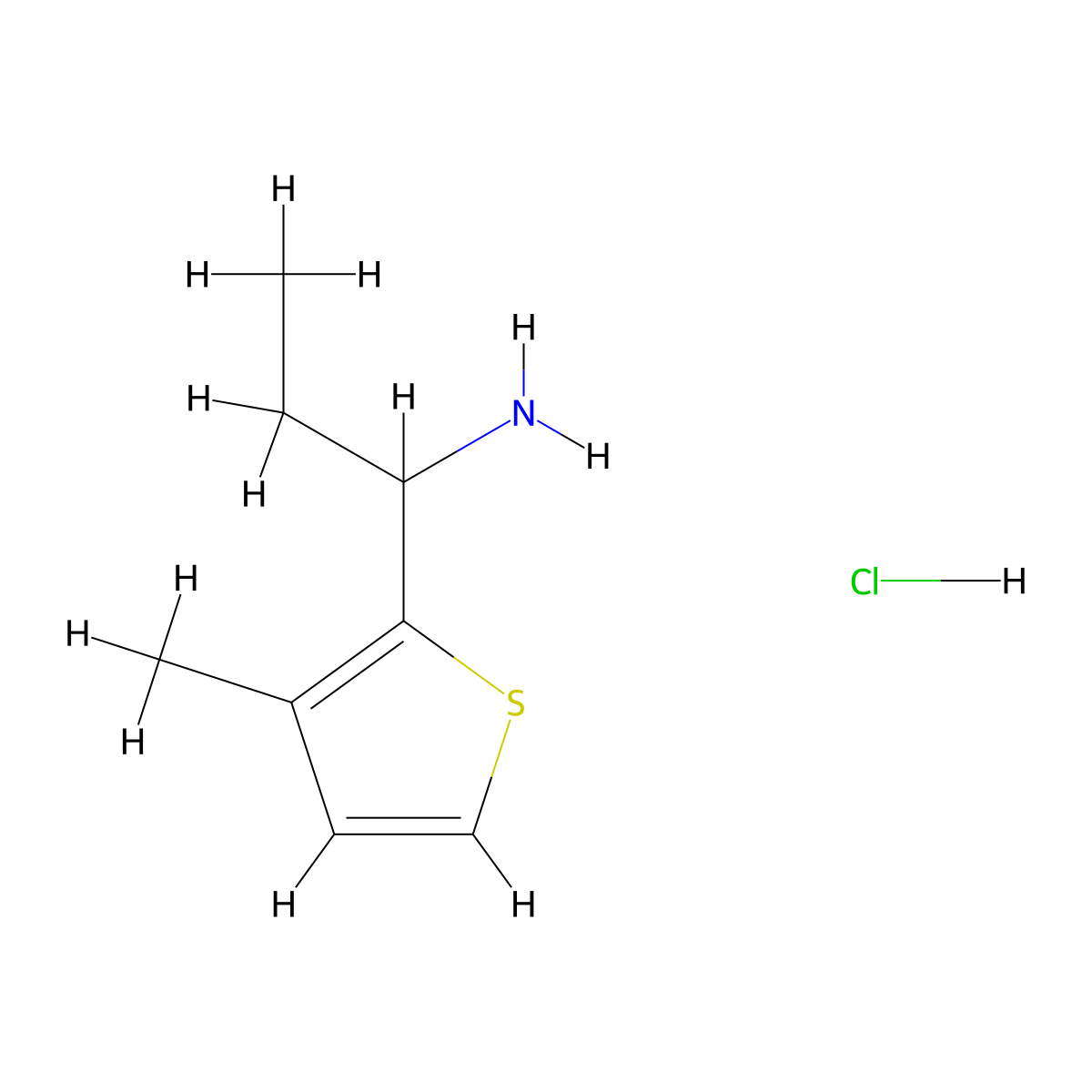 1-(3-Methylthiophen-2-yl)propan-1-amine hydrochloride molecular structure, CAS 1864074-53-2