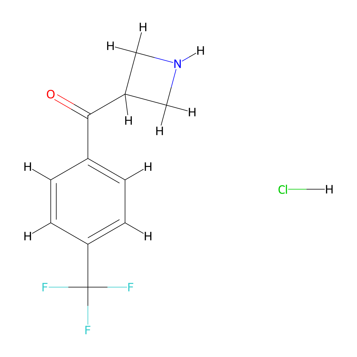 Azetidin-3-yl(4-(trifluoromethyl)phenyl)methanone hydrochloride molecular structure, CAS 1864074-82-7