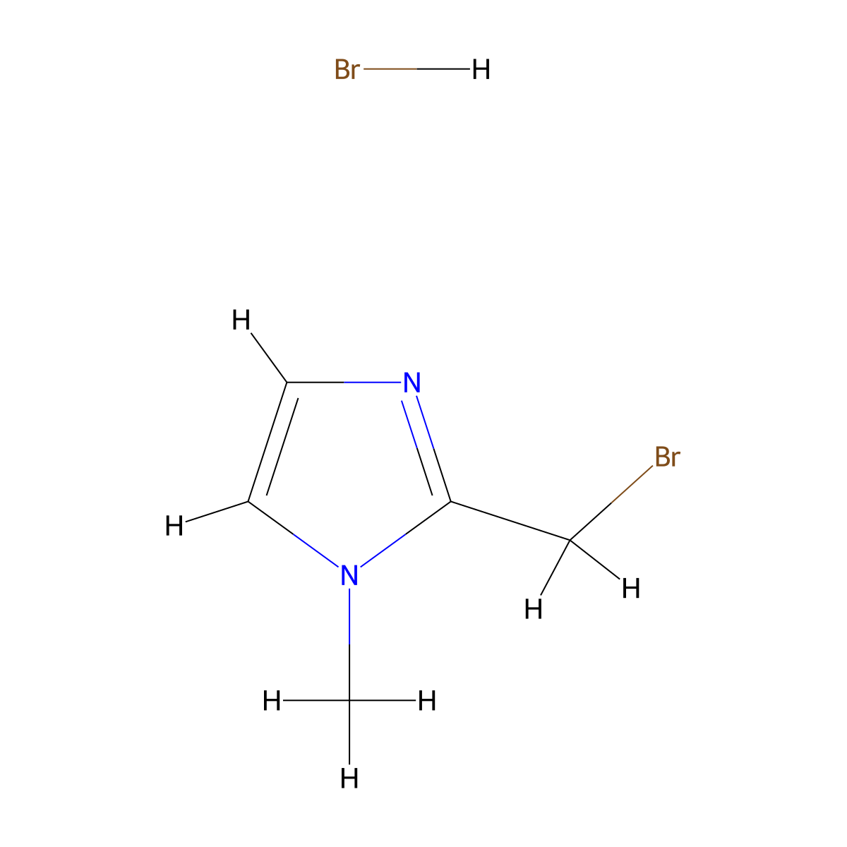 2-(bromomethyl)-1-methyl-1H-imidazole hydrobromide molecular structure, CAS 1864074-91-8