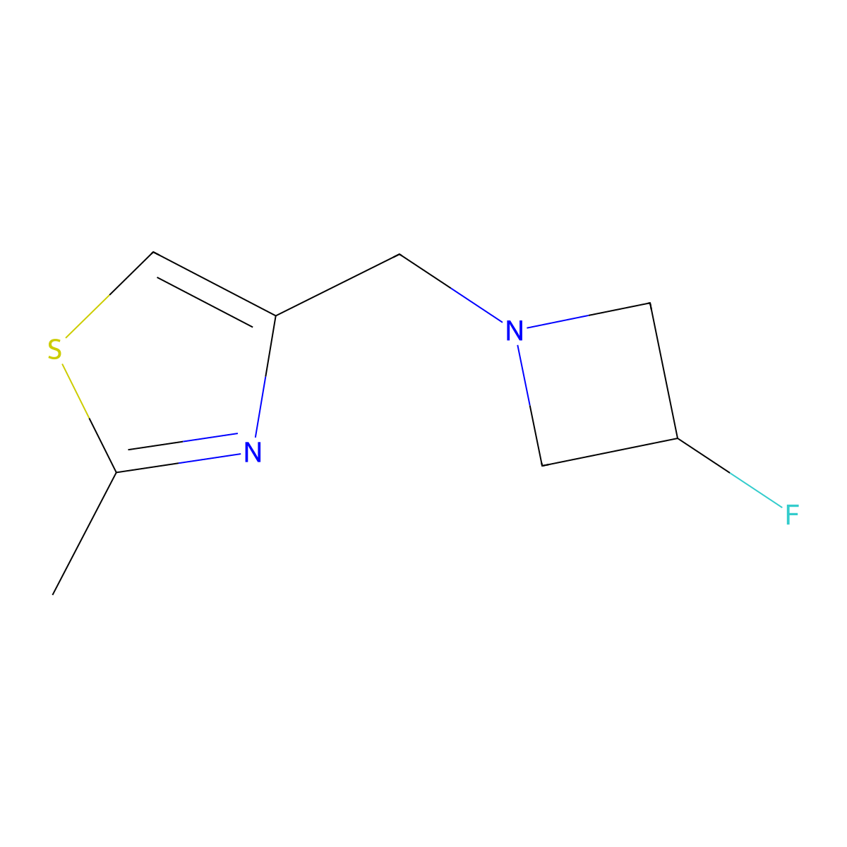 4-[(3-Fluoroazetidin-1-yl)methyl]-2-methyl-1,3-thiazole molecular structure, CAS 1864079-47-9