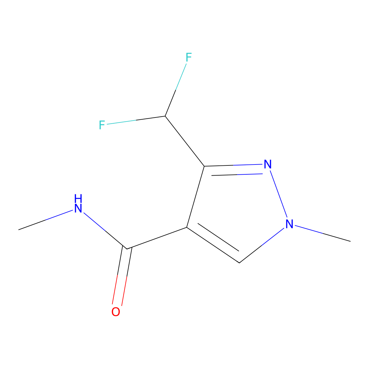 3-(difluoromethyl)-N,1-dimethyl-1H-pyrazole-4-carboxamide molecular structure, CAS 1864086-92-9