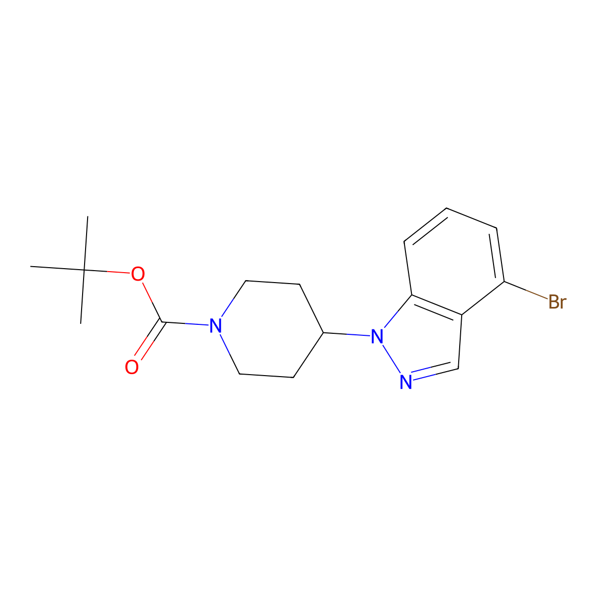 tert-Butyl 4-(4-bromo-1H-indazol-1-yl)piperidine-1-carboxylate molecular structure, CAS 186409-45-0