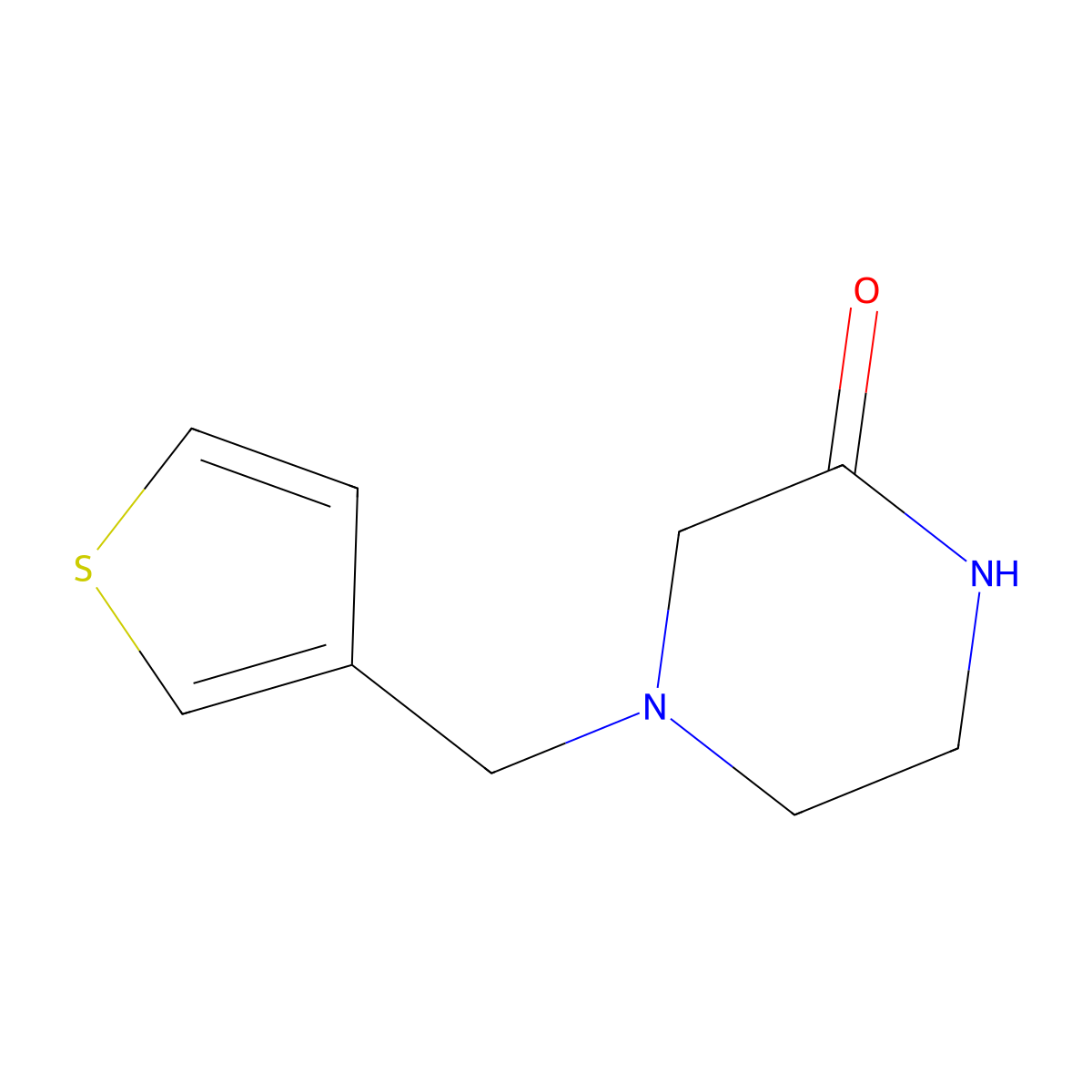 4-(Thiophen-3-ylmethyl)piperazin-2-one molecular structure, CAS 1864091-66-6