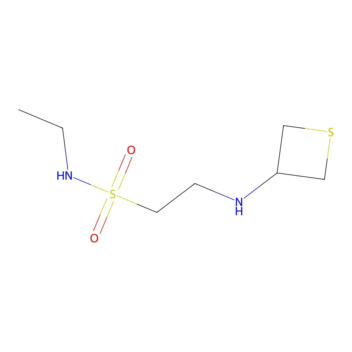 N-Ethyl-2-(thietan-3-ylamino)ethane-1-sulfonamide molecular structure, CAS 1864100-77-5