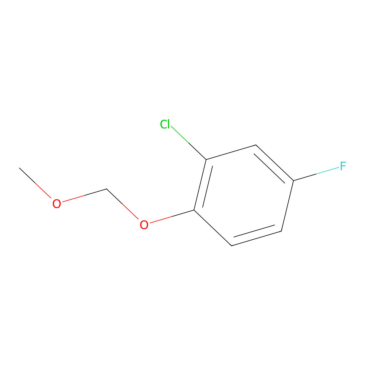 2-Chloro-4-fluoro-1-(methoxymethoxy)benzene molecular structure, CAS 1864105-98-5