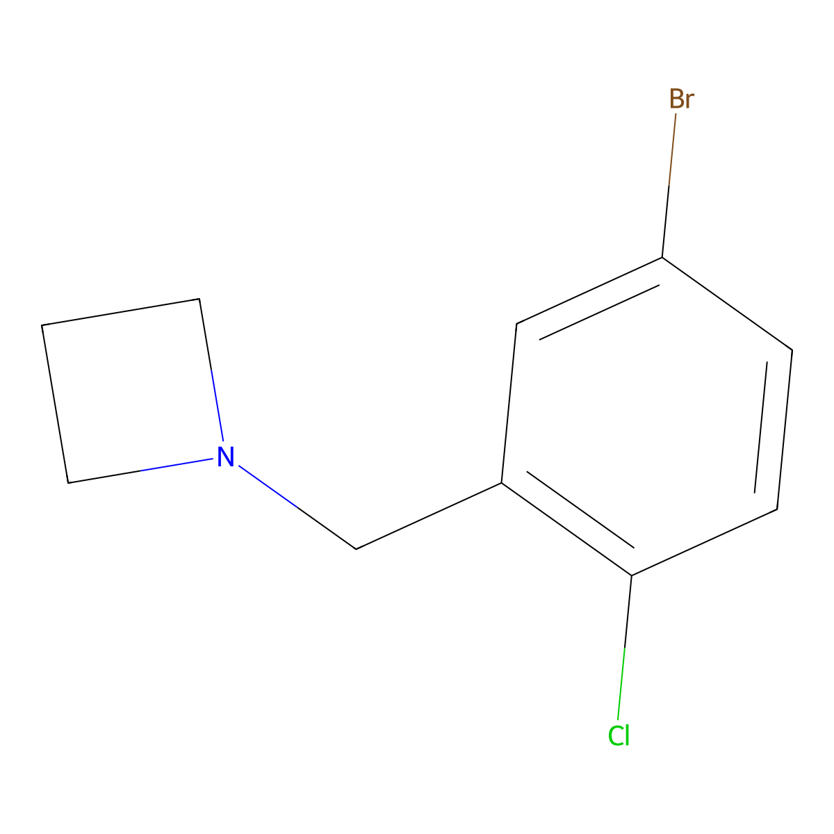 1-(5-Bromo-2-chlorobenzyl)azetidine molecular structure, CAS 1864114-99-7