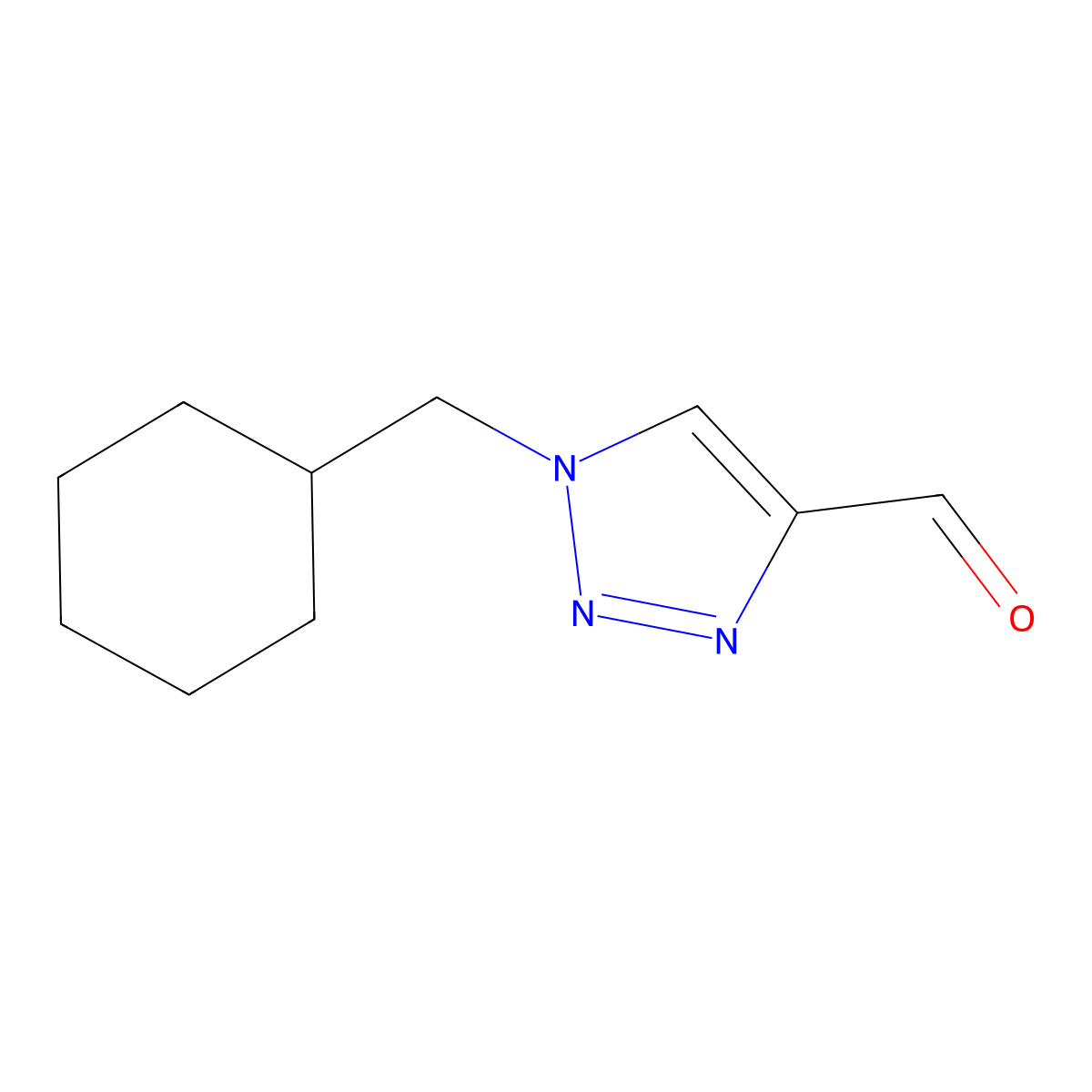 1-(cyclohexylmethyl)-1H-1,2,3-triazole-4-carbaldehyde molecular structure, CAS 1864126-92-0