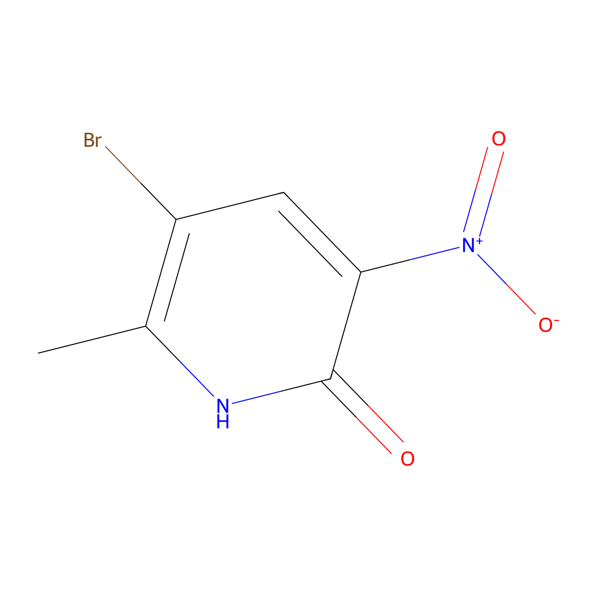 5-Bromo-6-methyl-3-nitropyridin-2-ol molecular structure, CAS 186413-74-1