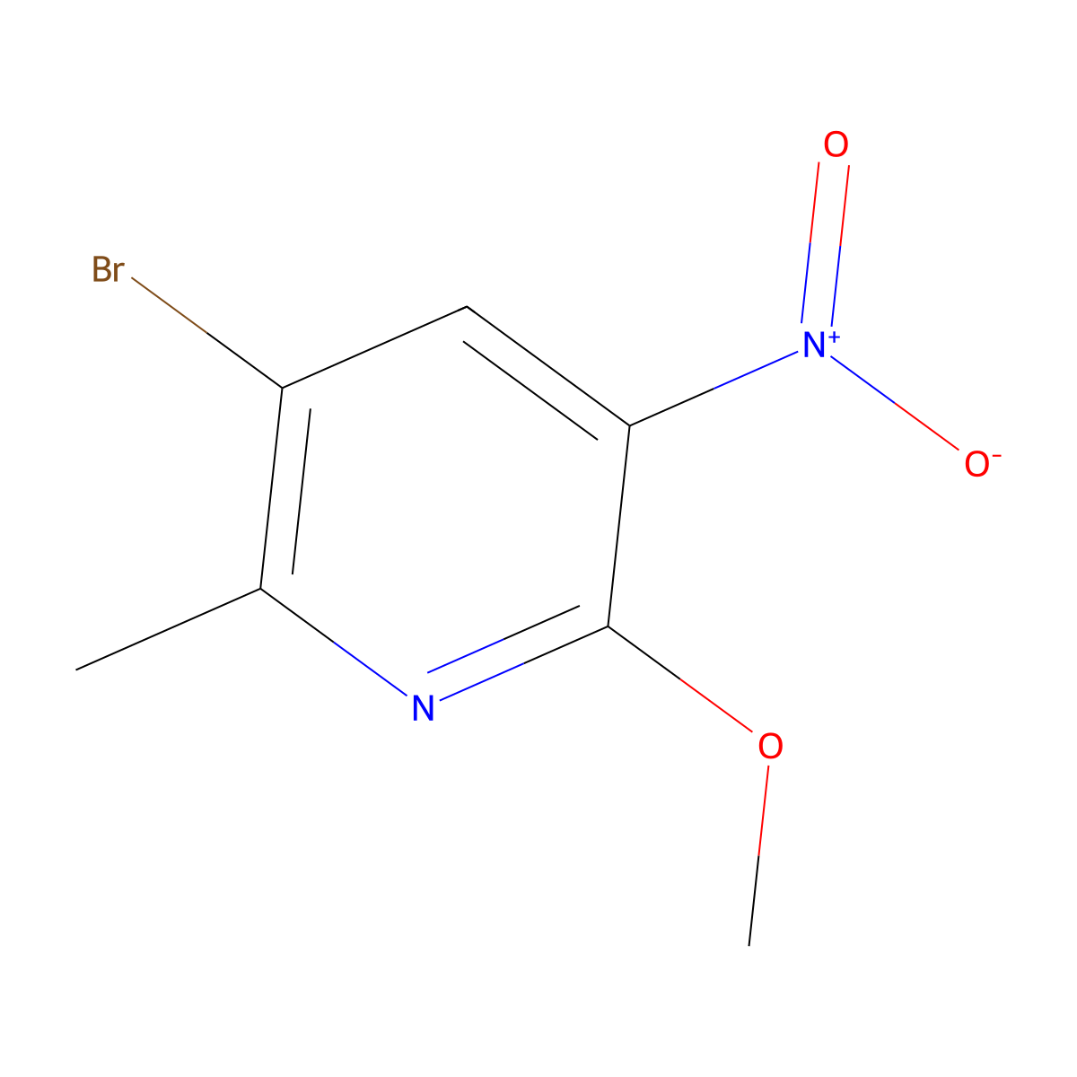 3-Bromo-6-methoxy-2-methyl-5-nitropyridine molecular structure, CAS 186413-76-3
