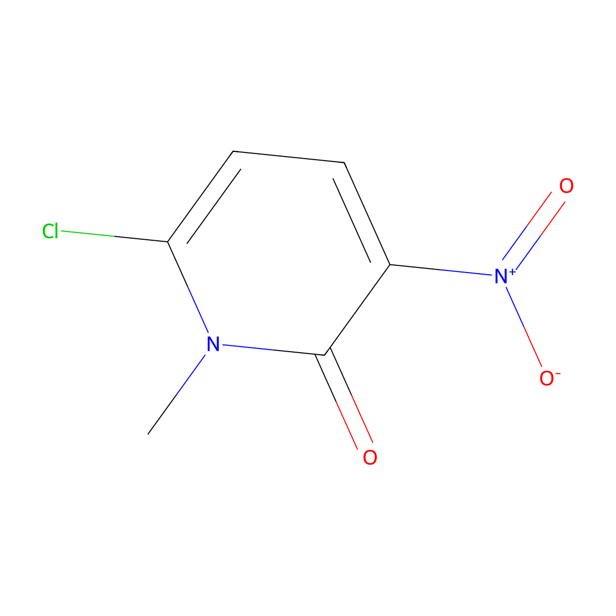 6-Chloro-1-methyl-3-nitro-1,2-dihydropyridin-2-one molecular structure, CAS 186413-78-5