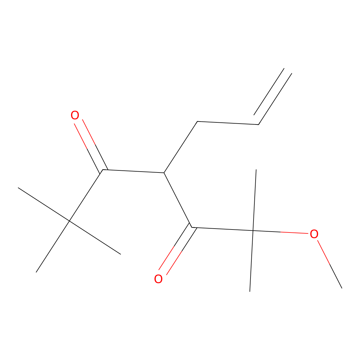 2-Methoxy-2,6,6-trimethyl-4-prop-2-enylheptane-3,5-dione molecular structure, CAS 186415-43-0