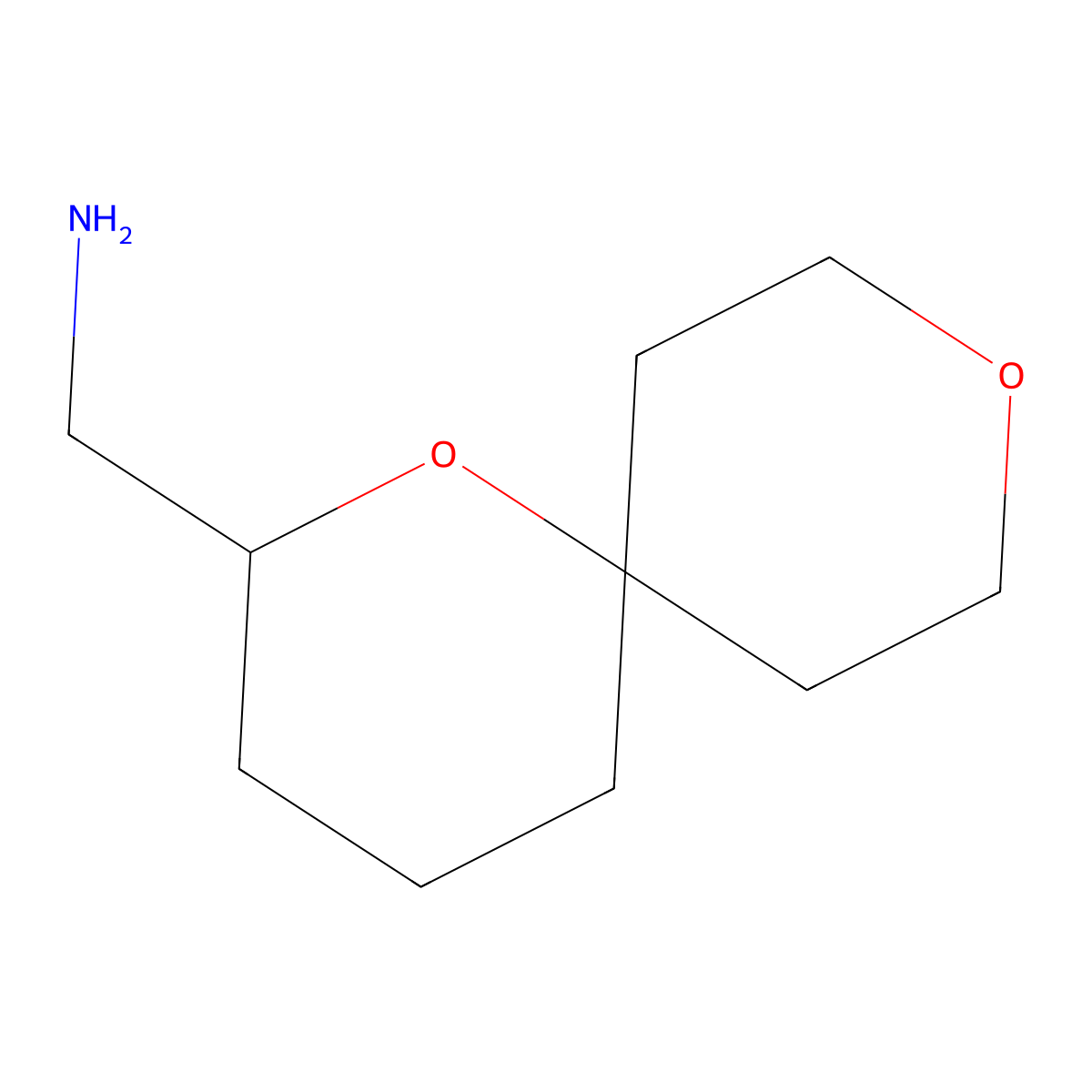 {1,9-Dioxaspiro[5.5]undecan-2-yl}methanamine molecular structure, CAS 1864154-57-3