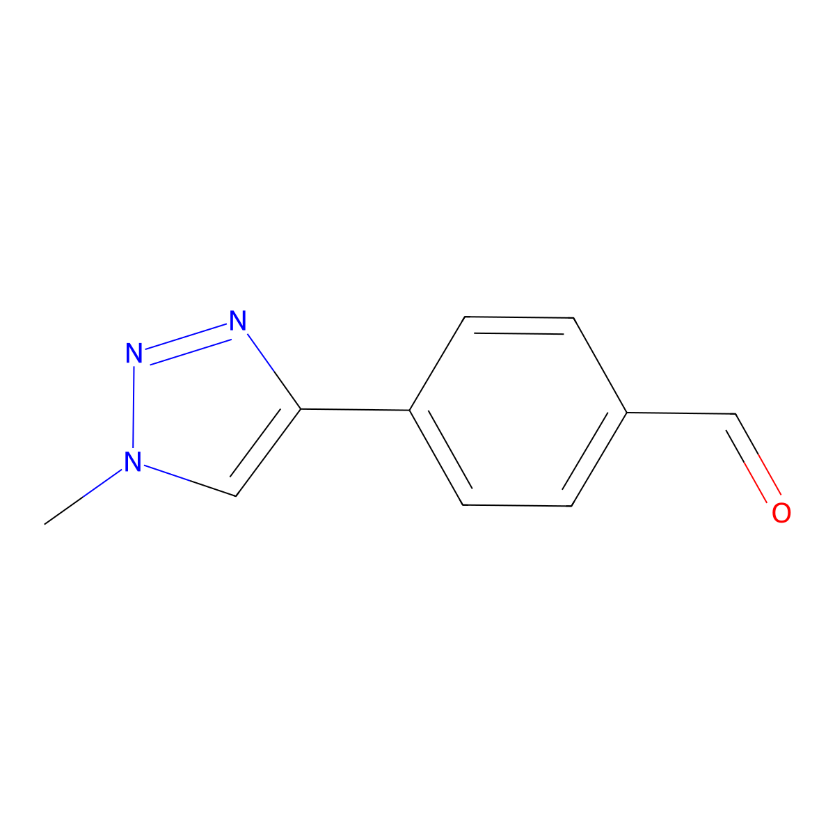 4-(1-methyl-1H-1,2,3-triazol-4-yl)benzaldehyde molecular structure, CAS 1864161-88-5