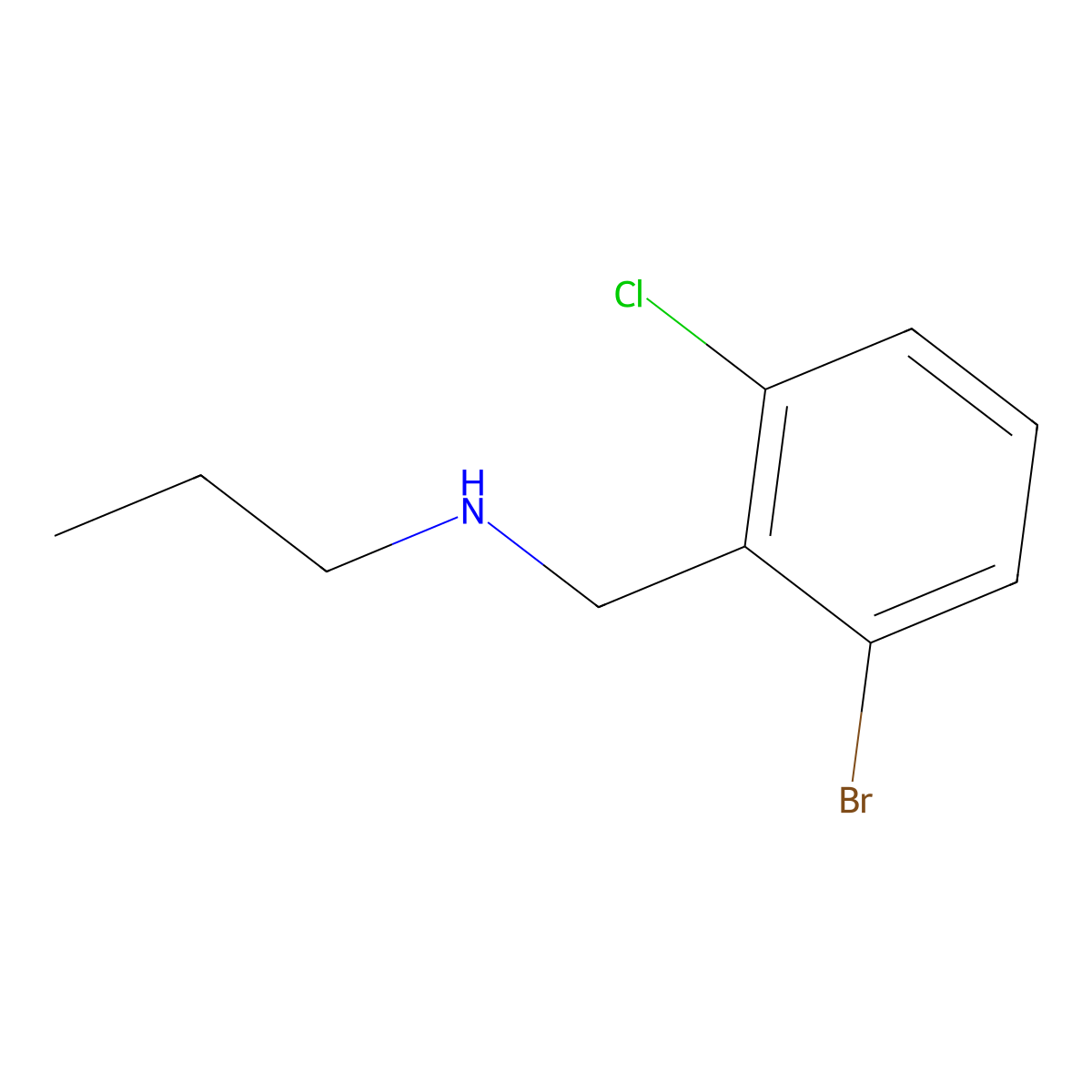 [(2-Bromo-6-chlorophenyl)methyl](propyl)amine molecular structure, CAS 1864167-36-1