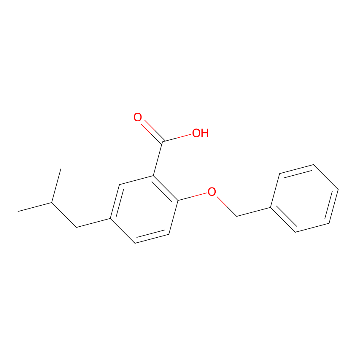 2-(BenZyloxy)-5-isobutylbenZoic acid molecular structure, CAS 186419-23-8